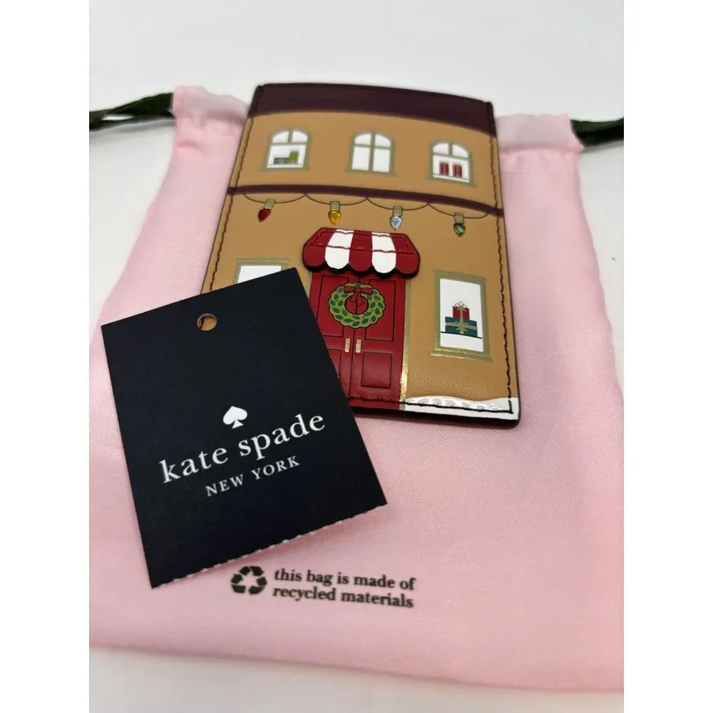 Kate Spade Womens Wallet Cardholder KJ072 Gingerbread House Slim Oh What Fun NWT